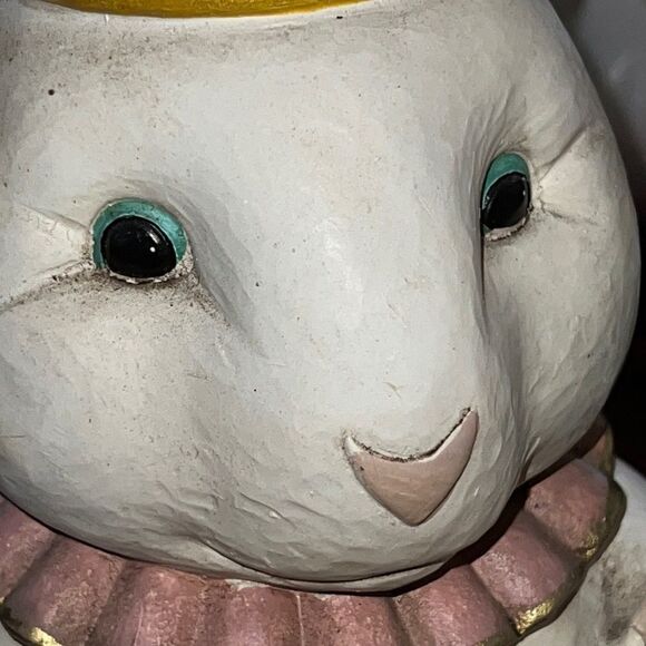 Vintage Ceramic Wonderland Statuary 14” White Rabbit Easter Home Decor - Picture 14 of 14
